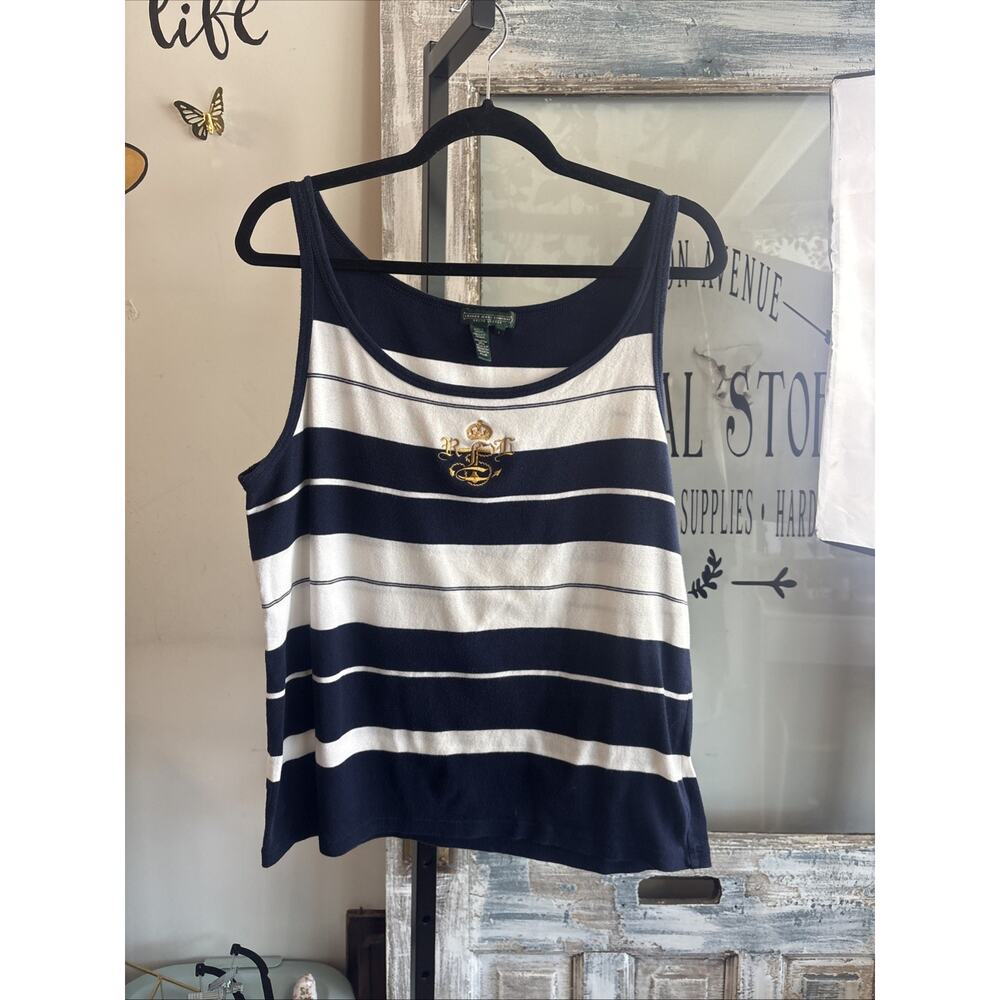 Ralph Lauren Tank Top With Crest Size Large